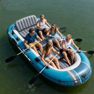 INTEX66325 Backrest Inflatable Boat Rubber Boat 4-5 People Thickened Hovercraft Fishing Boat Kayak W