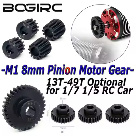 BOGIRC 13T 14T 15T 16T-20T 20T-25T 26T-30T 31T-49T M1 8mm Pinion Motor Gear for 1/5 1/7 Car 4WD Outc