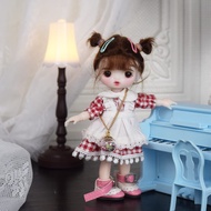 SISON BENNE 16cm Mini Cute BJD Dolls 1/8 Ball Jointed Girl Doll with Fashion Clothes Full Outfits Sh