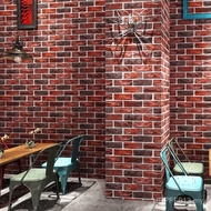 Brick Pattern Retro Three-Dimensional Internet Cafe Imitation Red Brick Nostalgic Cafe Wallpaper 3D 