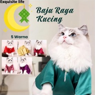 Baju Raya Kucing Cat Shirt Baju Raya Melayu Costume Hari Raya Unisex Cat Dog Pet Puppy Clothes Shirt