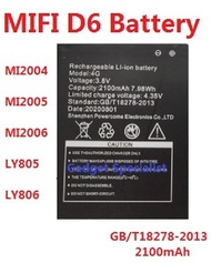 Mifi D6 battery / D5  / D6+ /  D7 / D9 / Yes MF25 BLK670 / B9010 battery A56618 SC801 SC-801 M10 / A8+ / LT600 / TENDA 4G185 4G180 / M1 M2 M3 / LY805 LY806  / GB/T18278-2013 WIFI D6+  WR800 4G Modem Bateri Battery