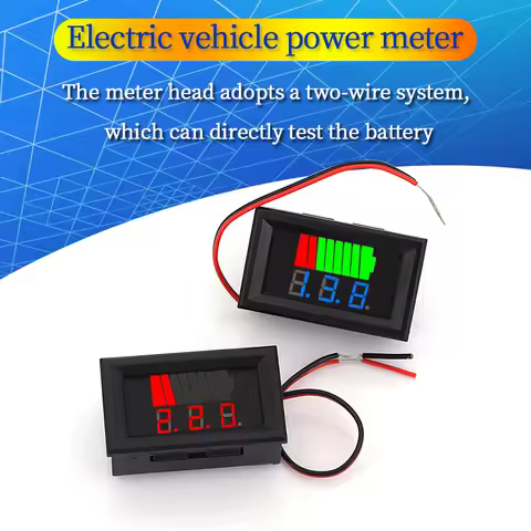 Car Battery Charge Level Indicator 12V 24V 36V 48V 60V 72V Lithium Battery Capacity Meter Tester Dis