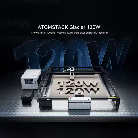 AtomStack Glacier 120W/90W Water-Cooled Diode Laser Engraver 780*760mm Working Area Autofocus Smart 