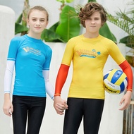 Rashguard Swimsuit Kids Boys Girls Surf Shirt Long Sleeve Swimming Shirt Sun Protection Diving Shirt Surfing Board Tshirt beach