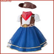 Kids Cowgirl Dress Cowboy Costumes For Girl Princess Dresses Western Style Cowgirl Dress + Scarf + H