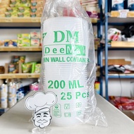 Thinwall 200ml DM Round Food Storage/ 200ml Food Container/ 25-Piece Dinner Bowl/ Round DM 200ml DM/