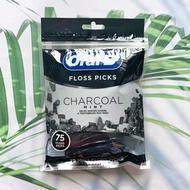 ออรัลบี ไหมขัดฟัน ชาร์โคล มินท์ Floss Picks Charcoal Mint 75 Floss Picks (Oral-B®)