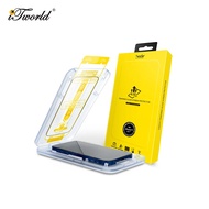 HODA 0.33mm Full Coverage Tempered Glass screen protector with helper for iPhone 15 (Clear)