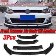 Carbon Fiber Look/Black Front Bumper Splitter Lip Diffuser Spoiler For Volkswagen For VW Golf MK7 MK