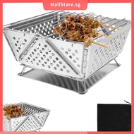 Foldable Charcoal Grill Stainless Steel Foldable Charcoal BBQ Grill Table Top Small Charcoal Grill Portable Charcoal Grill  SHOPSKC4995