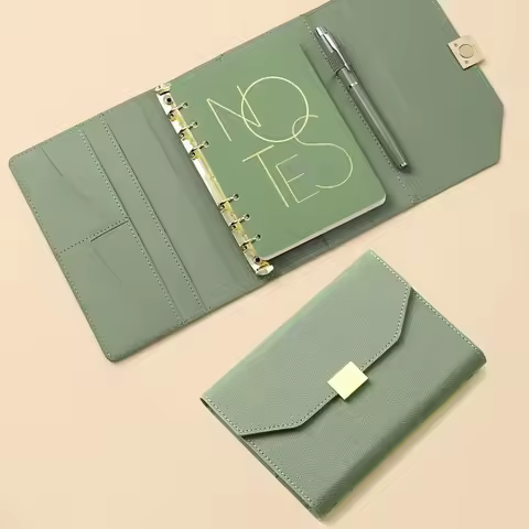 A6 Binder 6 Ring Binder Refillable Notebook Journal Notebook Vintage Premium PU Leather Classic Trav