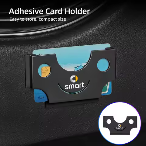 Car Adhesive Card Holder Business Card Organizer Clip For Smart Fortwo 451 450 453 Forfour EQ Cabrio