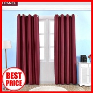 Super Deals Thermal Insulated Solid Grommet Blackout Curtains Drape for Living Room (Wine Red,1Panel