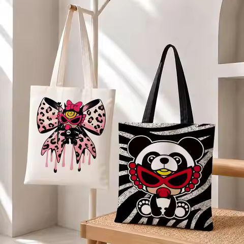 Brand Hysteric Mini Mini Chan Storage Bags Fashion Cotton Canvas Tote Bag Eco Friendly Reusable Larg
