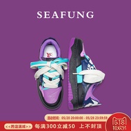 รองเท้าสเก็ตบอร์ดคู่รักลายพิกเซลเล่นไฟฟ้าสีม่วงแบบใหม่ฤดูร้อน @seafung ประเทศอังกฤษรองเท้าสนีกเกอร์ข้อสั้นกีฬาแฟชั่นสไตล์จีนสำหรับผู้หญิง