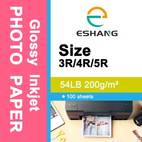 Glossy Inkjet Photo Paper, 54LB/200gsm, 3R/4R/5R Size(5/6/7 Inches)