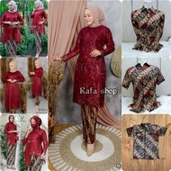Sr MAROON BATIK COUPLE~ COUPLE KEBAYA~ FAMILY BATIK COUPLE