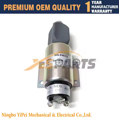 12V Shut Down Engine Stop Solenoid 2003-12E7U1B1S2A SA-3838-12 For Cummins Diesel Engine (3 Terminal