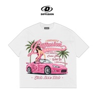 Diffusion DF0031 T-Shirt, 260 GSM Boxy T-Shirt Printed Porsche 911 Streetwear Style