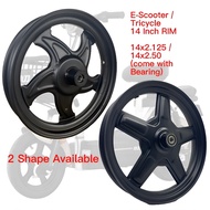 14 Inch E-Bike Front Rim Depan Elektrik Basikal Rim E-Scooter Front Wheel 14X2.50 14X2.125 Electric 