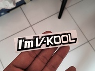 Stiker timbul Im V-kool emblem Im-kool acesoris variasi kaca mobil