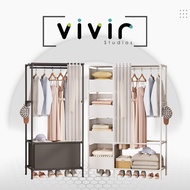 VIVIR Multifunction Clothes Wardrobe Clothes Organization Storage Rack Cabinet Cloth Rack Bedroom Cupboard