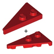 COOLPON|This Is LEGO Lego's Parts 65426+65429 Wedge Plate 4x2 Left+Right Wing Red Pair