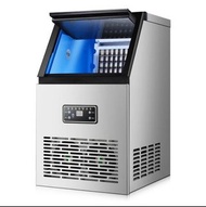 訂製110V製冰機全自動商用制冰機家用小型奶茶店酒吧臺式桶裝水方冰塊機 臺灣專用（GK60主圖款）