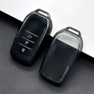 Transparent TPU Car Key Fob Cover - Full Protection Case key shell for Toyota Crown Prado Highlander