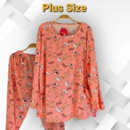 baju tidur wanita ightwear 🌈[PP Plus Size#7]*Pocket*🌈Girls pyjamas set long sleeve plus size baju tidur perempuan plus