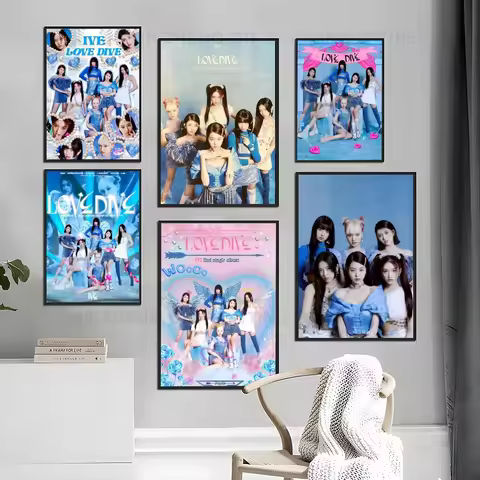 1PC KPOP I-IVE WonYoung Magazine Poster Self-adhesive Art Waterproof Paper Sticker Coffee House Bar 