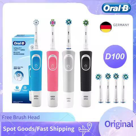 Oral B D100 2D Vitality Electric Toothbrush Timer 7600Rpm Cross Action Deep Cleaning and Whitening T