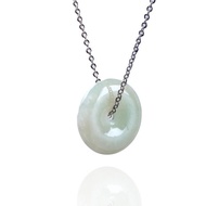 【願‧平安】冰黃加綠翡翠平安扣項鍊 | 天然緬甸翡翠A貨 | 送禮