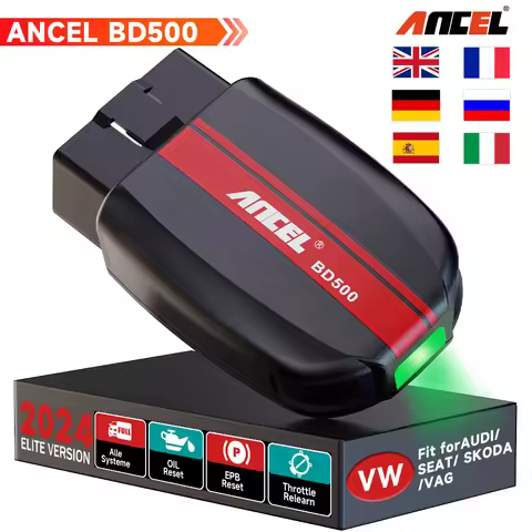 ANCEL BD500 Bluetooth 5.0 OBD2 Scanner All System Car Code Reader EPB Throttle Learning for VW Audi