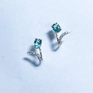 14K金 藍磷灰寶石 耳環 每件不同 每款獨有