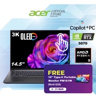 [FREE Portable Monitor] [NEW RTX 5070 & Ryzen 9 AI 365] Acer Swift X | SFX14-61G-R7XG 14.5" 3K OLED 