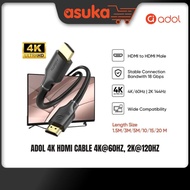 ADOL 4K HDMI Cable 4K@60Hz, 2K@120Hz, Gold-Plated, PVC (ASUS LICENSE)
