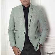 blazer pria casual jas casual batik motif embos bunga keren slimfit hitam merah biru sage bunga dan