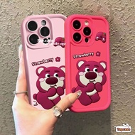 Compatible for Infinix Smart 8 7 Hot 40 Pro 40i 40 Pro 30i Play 30i Spark Go 2024 2023 Note 30 VIP 12 Turbo G96 ITEL S23 Pink Strawberry Cartoon All-inclusive Phone Case Soft Cover