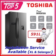 ♂﹍ﺴTOSHIBA Side By Side Inverter Fridge Refrigerator (591L) GR-RS682WE / GR-RS682WE-PMY Peti Sejuk 电冰箱【 DELIVERY BY SELL