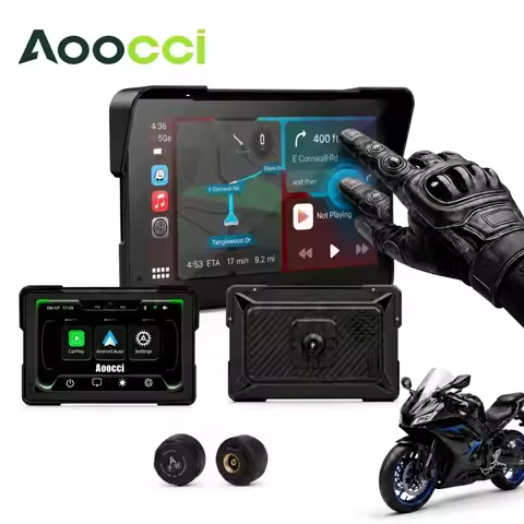Aoocci 7 Motorcycle Carplay, GPS Navigation with Apple CarPlay & Android Auto, 7-inch HD Touchscreen