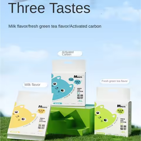6LTofu Cat litter deodorizing litter for adult cats kittens flushable toilet pea cat litter Dust-Fre