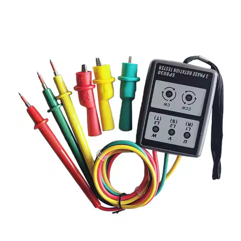SP8030 SM852B Portable Phase Sequence Tester 3-Phase AC Rotation Meter Voltage Current Detector Phas