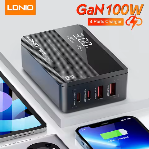 USB C Fast Charger LDNIO 100W GaN USB C Charging Station Portable USB C Wall Charger Adapter 3 USB C