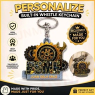 New Personalized Name 3D BSME Course Design Built- in Whistle Keychain I JNM