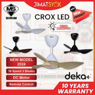 [NEW2024] DEKA+ CROX LED 28'' 3 Blades 14 Speeds +TURBO Mode Remote Control DC Motor Ceiling Fan with Light Kipas Siling