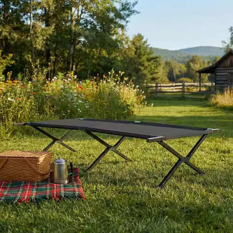 JHK Collapsible Camping Cot Lounge Chair 73" x 36" Portable Folding Sleeping Cot 300 LBS Capacity St