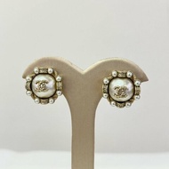 CHANEL霧金大珍珠耳環