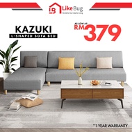 ⚡️FAST DELIVERY⚡️ LIKE BUG: KAZUKI 4 Seater Foldable Sofa Bed / L Shape Sofa / Canvas Sofa / 2 in 1 with 1 Year Warranty / sofa / sofa bed / bed / foldable bed